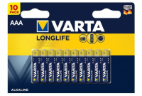 Varta Pack de 10 piles Alkaline, Micro, AAA, LR03, 1.5V Longlife, Blister