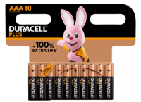 Duracell Pack de 10 piles Alkaline, Micro, AAA, LR03, 1.5V Plus,Blister