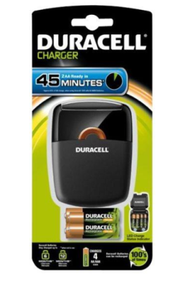 Duracell Chargeur rapide universel pour piles CEF27, AA/AAA avec 2 piles chacune