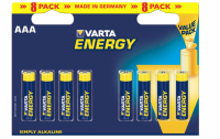 Varta Pack de 8 piles Alkaline, Micro, AAA, LR03, 1.5V - Energy, Blister