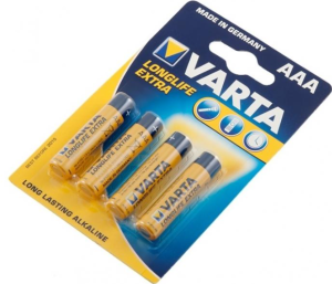 Varta Pack de 4 piles Alkaline, Micro, AAA, LR03, 1.5V - Longlife