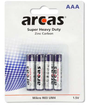 ARCAS Pack de 4 piles R03 Micro AAA