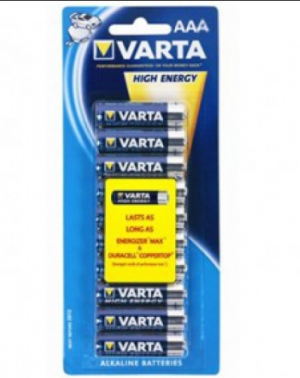 Varta Pack de 10 piles Alkaline Micro AAA LR03 1.5V Blister 04903 121 461