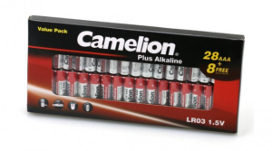 Camelion Pack de 28 + 8 Piles LR03 Micro AAA Plus Alkaline