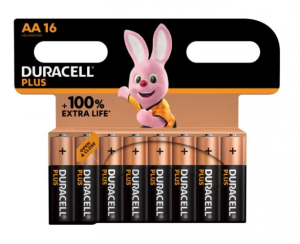 Battery Duracell Alkaline Plus Extra Life MN1500/LR06 Mignon AA (16-Pack)