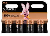 Duracell Pack de 8 piles Alkaline Plus Extra Life MN1500/LR06 Mignon AA