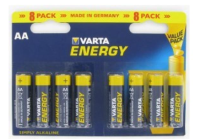 Varta Pack de 8 piles Alkaline, Mignon, AA, LR06, 1.5V - Energy, Blister