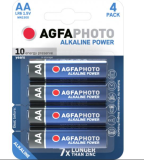 AGFAPHOTO Paquet de 4 piles Power Alkaline Mignon AA