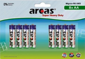 Arcas Pack de 8 piles R06 Mignon AA