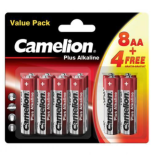 Camelion Pack de 8+4 piles Plus Alkaline LR6 Mignon AA