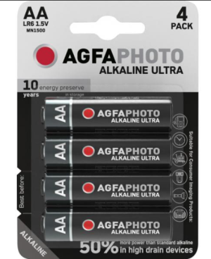 AGFAPHOTO Pack de 4 piles Ultra Alkaline Mignon AA