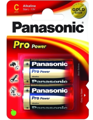 Panasonic Pack de 2 piles Baby C Alcaline LR14, 1.5V Blister LR14PPG/2BP