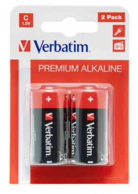 Verbatim Pack de 2 piles Baby, C Alkaline, , LR14, 1.5V - Premium, Blister