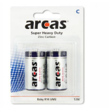 ARCAS Paquet de 2 piles Super Heavy Duty Baby C LR1