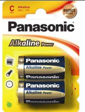 Panasonic Pack de 2 piles Alcaline Baby C LR14 1.5V Power LR14APB/2BP