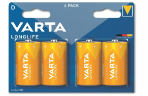 Varta Paquet de 2 piles Alkaline, Mono, D, LR20, 1.5V - Longlife, Blister