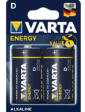 Varta Pack de 2 piles Alkaline, Mono, D, LR20, 1.5V - Energy, Blister