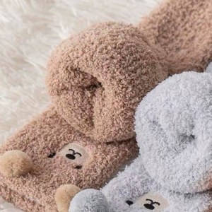 TEDDY SOCKS PACK DE 4 : Paire de Chaussettes Cocooning Ourson en Peluche : Douceur et...