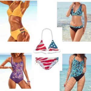 Mix de maillots de bain pour femmes et de slips de bain pour hommes provenant de diverses marques...