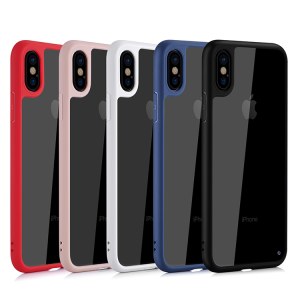 Destockage Coque en silicone bi matière contour couleurs pour Apple iPhone