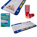 Jeu de Pong Gonflable pour Piscine, Table et Accessoires, 20 Gobelets en Plastique...