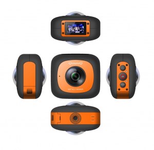 Caméra 360° deux coloris disponibles bleue et orange