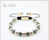 Grossiste bracelet shamballa cristal et perle plaqué or