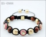 Grossiste bracelet shamballa eyes pink et fleurs de lys