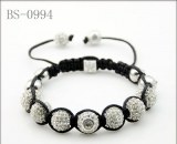 Grossiste bracelet shamballa eyes gris orné de cristaux