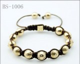 Grossiste bracelet shamballa eyes plaqué or et cristal