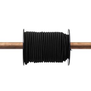 Tendeur élastique noir en bobine - Ø 4 mm - 20M