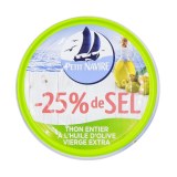 Thon entier huile d'olive -25% sel boite 80g CT DE 12 BOITES