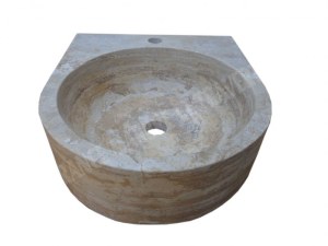 Travertin Beige Lave Main Demi Ronde 40x45 cm