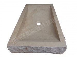 Travertin Classique Beige Evier 70x40 cm Eclate