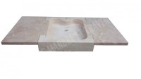 Travertin Classique Beige Evier avec 2 Tablettes