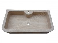 Travertin Classique Beige Évier 90x46 cm Place Robinet