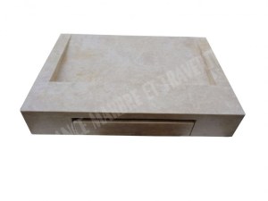 Travertin Classique Beige Évier Design 50x70 cm