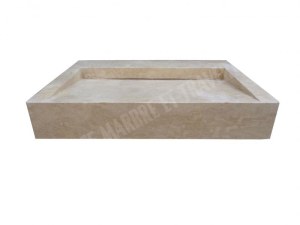 Travertin Classique Beige Évier Design 50x70 cm