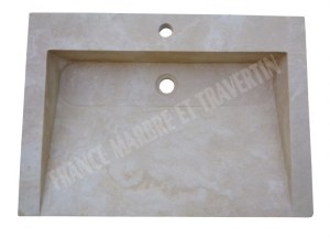 Travertin Classique Beige Évier Old School 50x70 cm