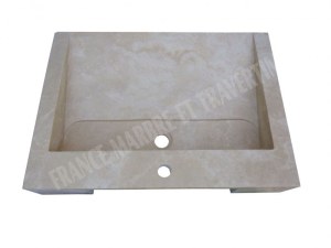 Travertin Classique Beige Évier Old School 50x70 cm