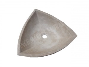 Travertin Beige Vasque Modèle Triangle 40x40 cm