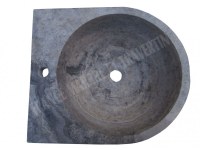 Travertin Silver Lave Main Demi Ronde 50x42 cm