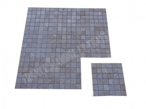 Travertin Noce Marron Mosaïque 4,8x4,8cm Rustique