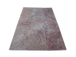 Carrelage travertin rose 40x60x1.2 cm rustique