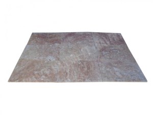 Carrelage travertin rose 40x60x1.2 cm rustique