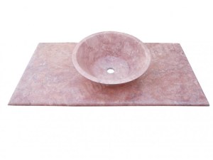 Travertin Rose Plan Vasque 100x60 cm