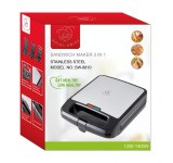 Croque Monsieur - gaufrier 3IN1 INOX 1400 Watts - Modèle Royal Swiss : SW-8810