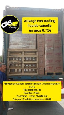 Arrivage liquide vaiselle à 0,75 euros CAS TRADING Marseille distributeur